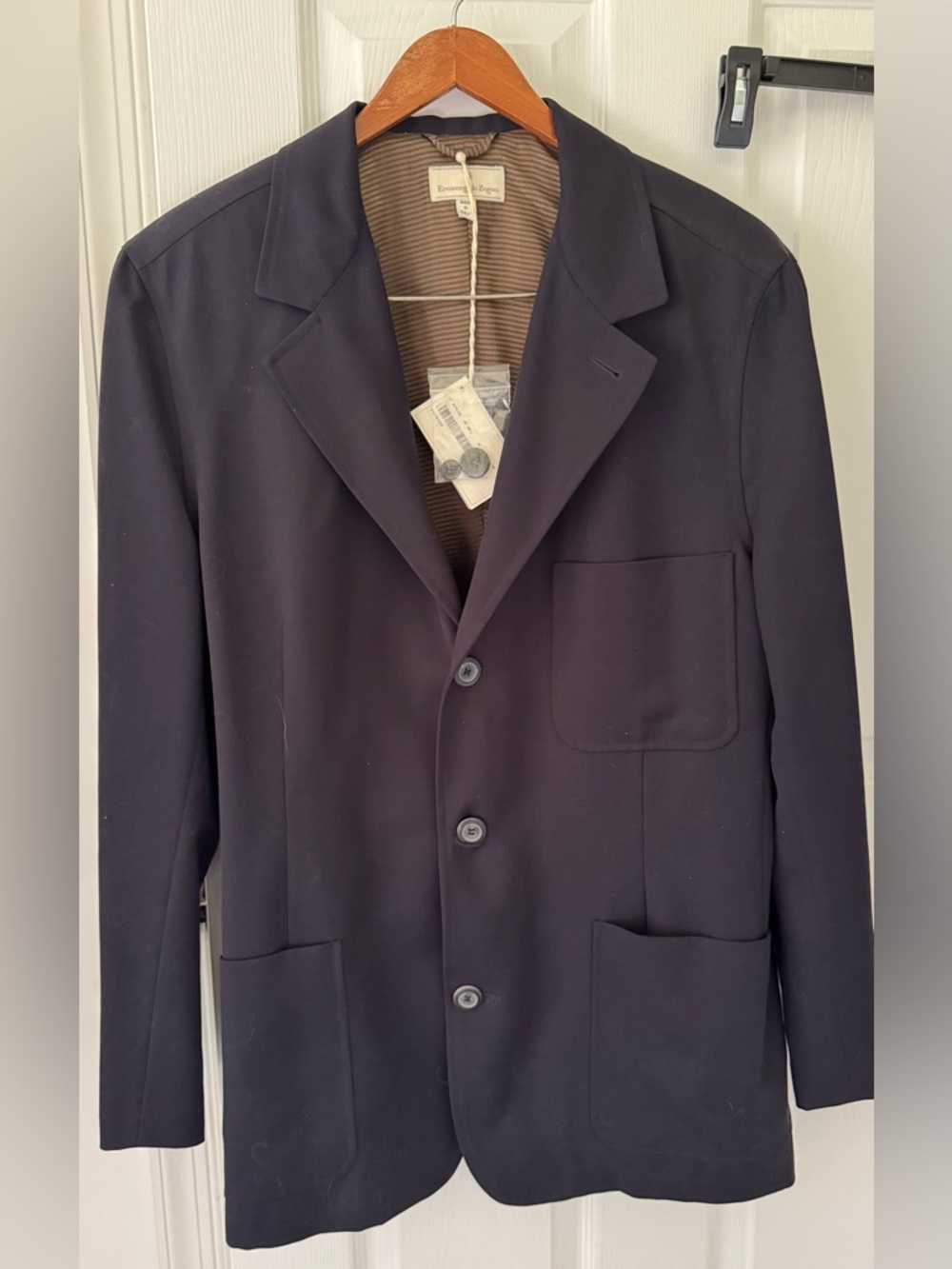 Ermenegildo Zegna Dark Navy Blue Tailored Wool Blazer